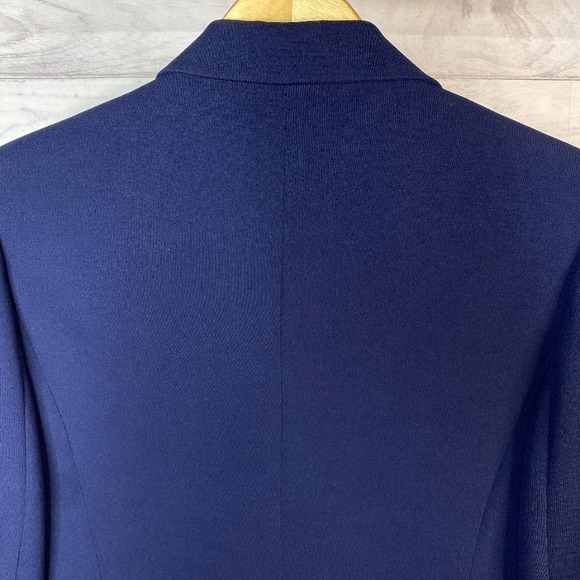 Laura Scott Vintage Navy Blue Single Breasted Suit Jacket Size 12 Petite - Picture 13 of 16